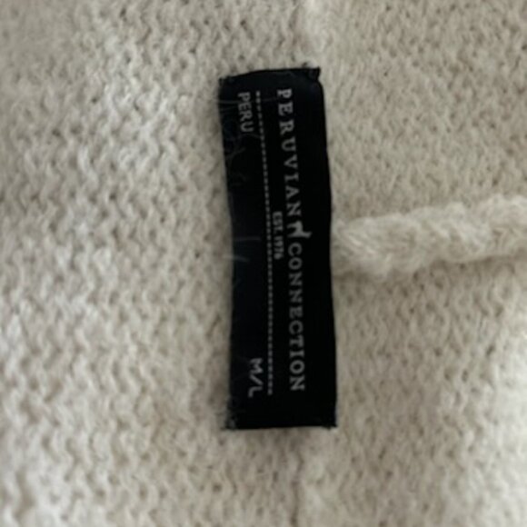 Alpaca long hooded cardigan knit coat Peruvian Connection - Picture 3 of 12